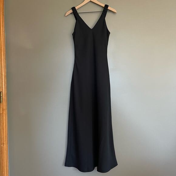 BROCHU WALKER The Stella Bias Dress Black Onyx Size XS Maxi Crepe Chic Sexy - Picture 4 of 16